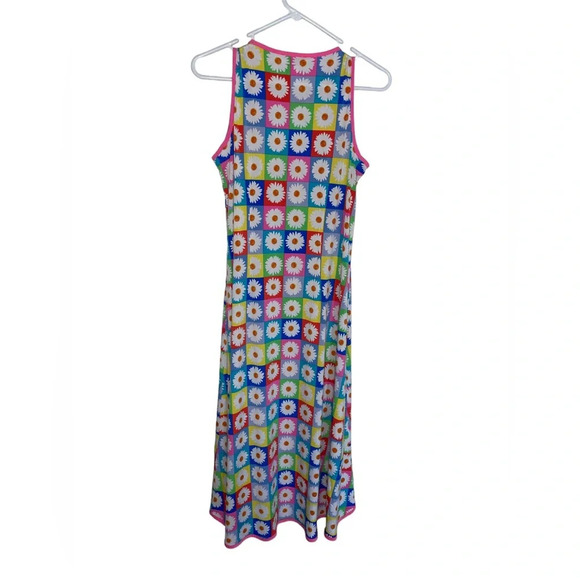 Ivy Lane Daisy Print Sleeveless Hi Low Shift Dress Size Small Hippie Retro 70’s - Picture 3 of 8